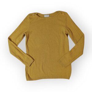 Loft Cotton Knit Pullover Sweater Yellow Women’s Med/Small